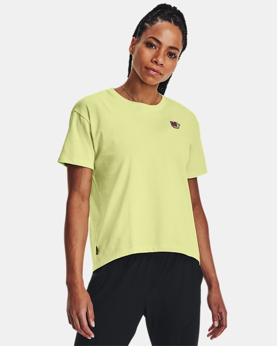 Women's UA Text Heavyweight Short Sleeve in Green image number 0
